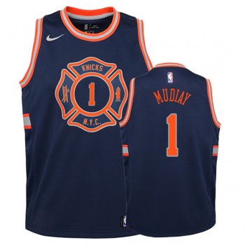 Youth New York Knicks Emmanuel Mudiay #1 Navy City Jersey