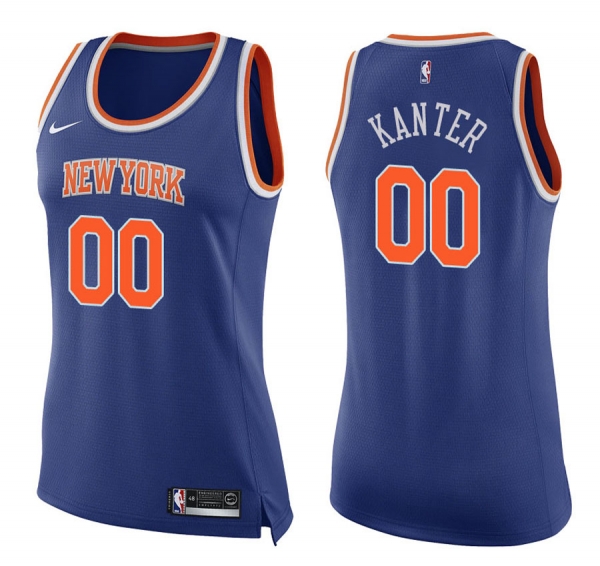 Women's New York Knicks Enes Kanter #00 Blue 2017-18 Icon Jersey