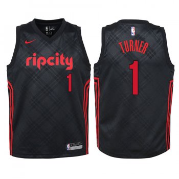 Youth Portland Trail Blazers Evan Turner #1 Black City Edition Jersey