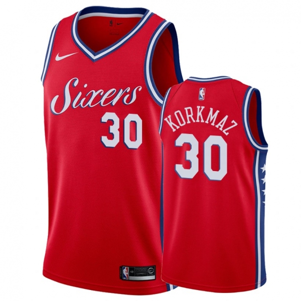 Philadelphia 76ers Furkan Korkmaz #30 Red Statement Edition Jersey