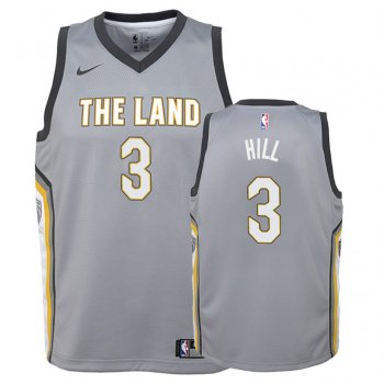 Youth Cleveland Cavaliers George Hill #3 Gray City Jersey