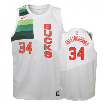 Youth Milwaukee Bucks #34 Giannis Antetokounmpo Earned Jersey