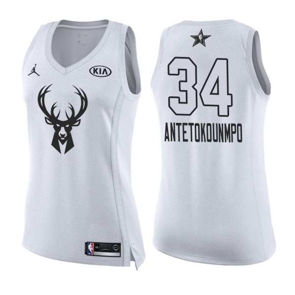 Women's Milwaukee Bucks #34 Giannis Antetokounmpo All-Star Jersey