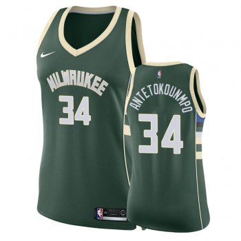 Women's Milwaukee Bucks #34 Giannis Antetokounmpo Icon Jersey