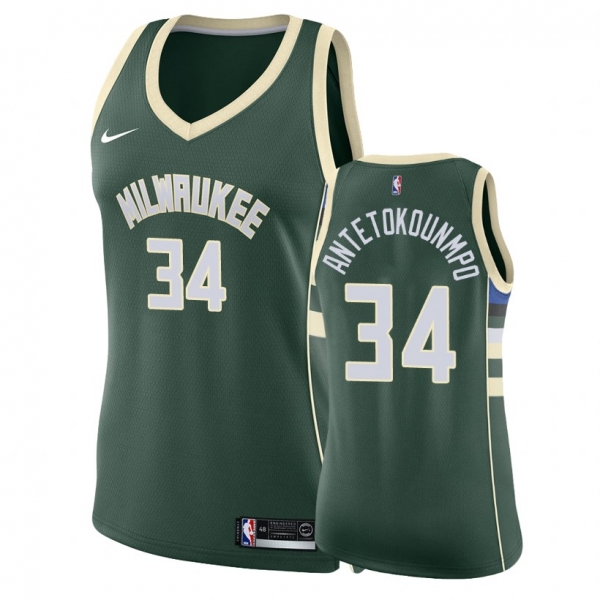 Women's Milwaukee Bucks #34 Giannis Antetokounmpo Icon Jersey