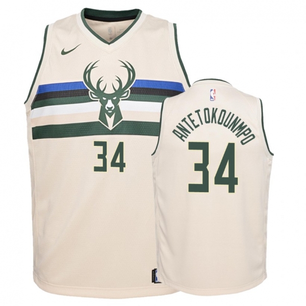 Youth Milwaukee Bucks #34 Giannis Antetokounmpo City Jersey