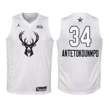 Youth Milwaukee Bucks #34 Giannis Antetokounmpo All-Star Jersey