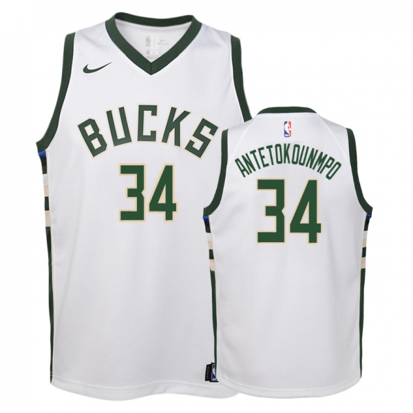 Youth Milwaukee Bucks #34 Giannis Antetokounmpo Association Jersey