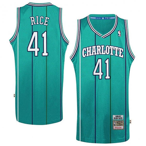 Charlotte Hornets #41 Glen Rice Hardwood Classics Jersey