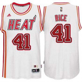 Glen Rice Heat #41 White Hardwood Classic Jersey