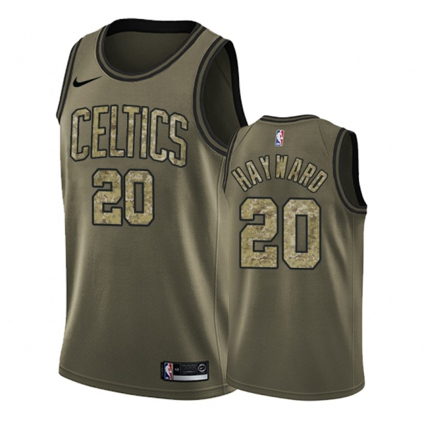 Boston Celtics Gordon Hayward #20 Camo Green Salute to Service Jersey