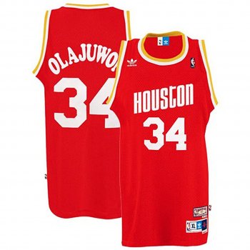 Houston Rockets #34 Hakeem Olajuwon Hardwood Classics Jersey