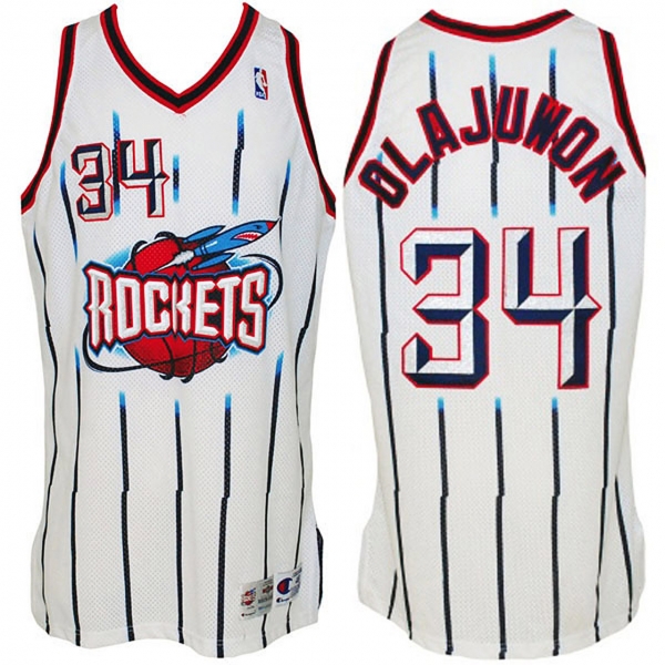 Houston Rockets #34 Hakeem Olajuwon Hardwood Classics Jersey