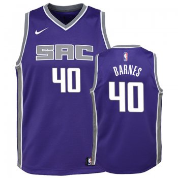 Youth Sacramento Kings Harrison Barnes #40 Purple 18-19 Icon Jersey