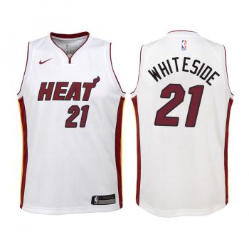 Youth Miami Heat Hassan Whiteside #21 White Association Edition Jersey