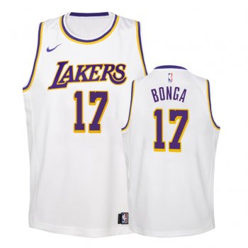 Youth Los Angeles Lakers Isaac Bonga #17 White 2018-19 Association Jersey