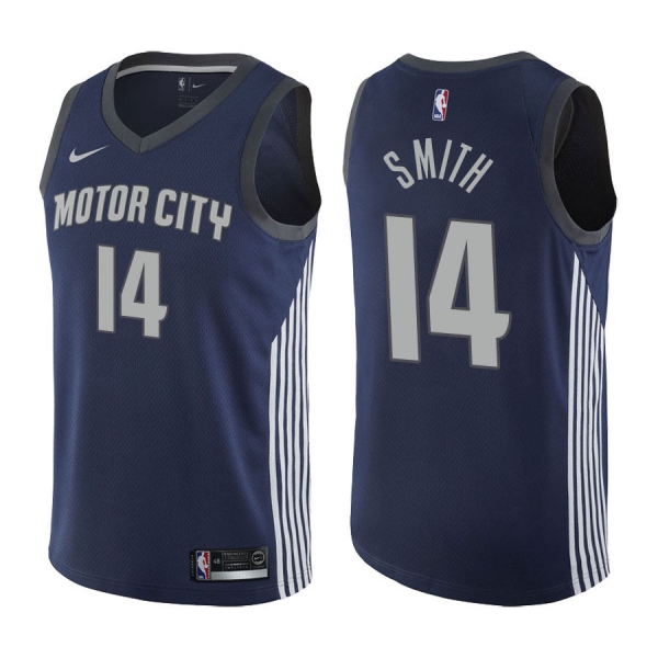 Detroit Pistons Ish Smith #14 Navy City Edition Jersey