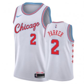 Chicago Bulls Jabari Parker #2 White City Jersey