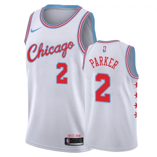 Chicago Bulls Jabari Parker #2 White City Jersey