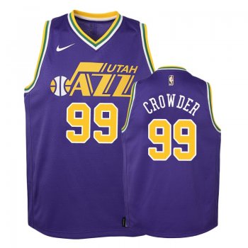 Youth Utah Jazz Jae Crowder #99 Purple 2018-19 Hardwood Classics Jersey