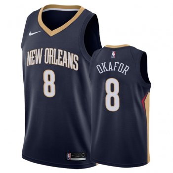 New Orleans Pelicans Jahlil Okafor #8 Navy Icon Jersey