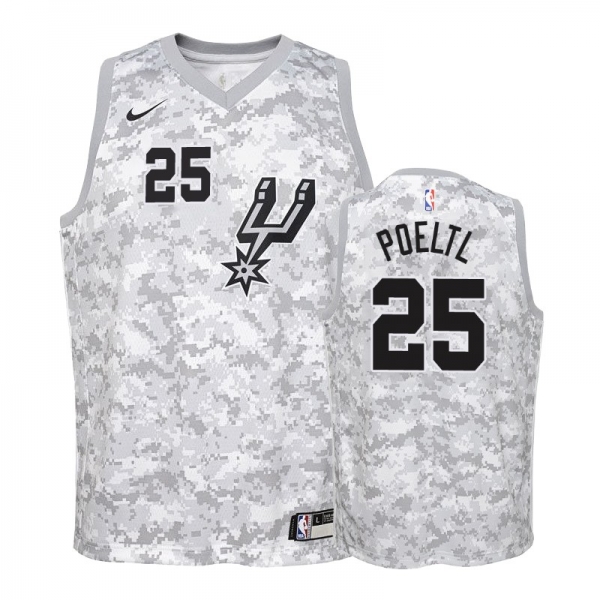 Youth San Antonio Spurs #25 Jakob Poeltl Earned Jersey