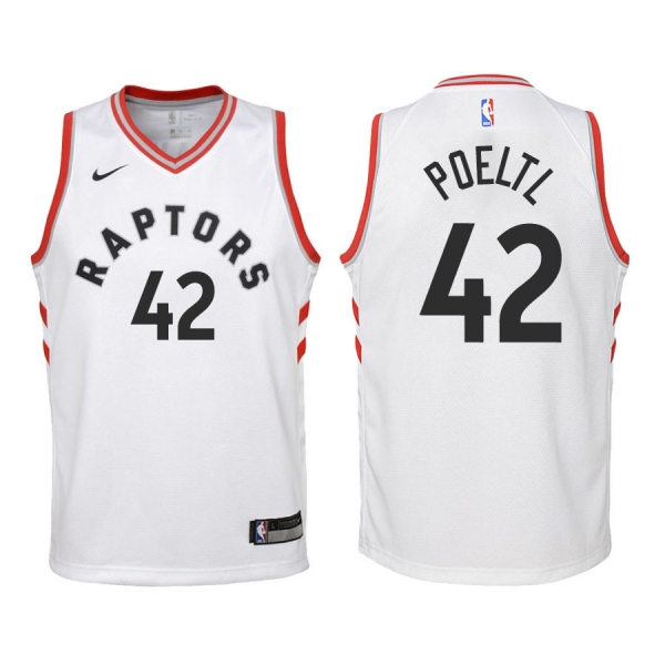 Youth Toronto Raptors Jakob Poeltl #42 White Association Edition Jersey