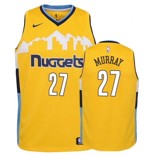 Youth Denver Nuggets Jamal Murray #27 Yellow Statement Jersey