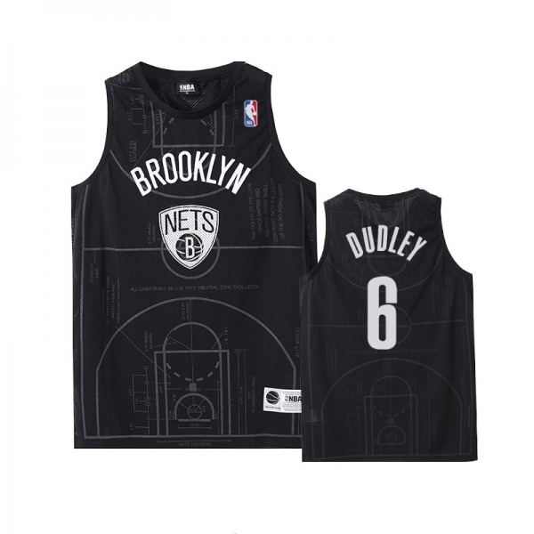 Brooklyn Nets Jared Dudley #6 Black Basketball Court Collection Jersey