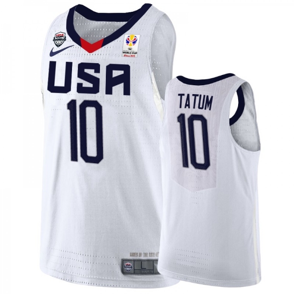 USA Team #10 Jayson Tatum FIBA Basketball World Cup Jersey