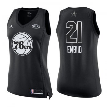 Women's 2018 All-Star Philadelphia 76ers Joel Embiid #21 Black Jersey