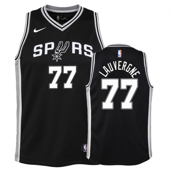 Youth San Antonio Spurs Joffrey Lauvergne #77 Black Icon Jersey