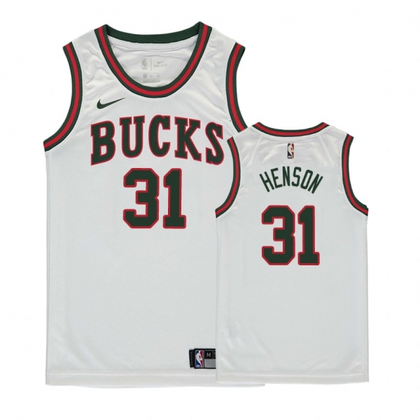 Youth Milwaukee Bucks John Henson #31 White Classic Edition Jersey