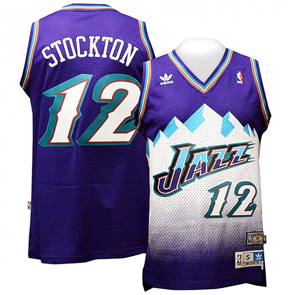 Utah Jazz #12 John Stockton Hardwood Classics Jersey