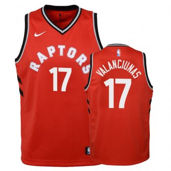 Youth Toronto Raptors Jonas Valanciunas #17 Red Icon Jersey