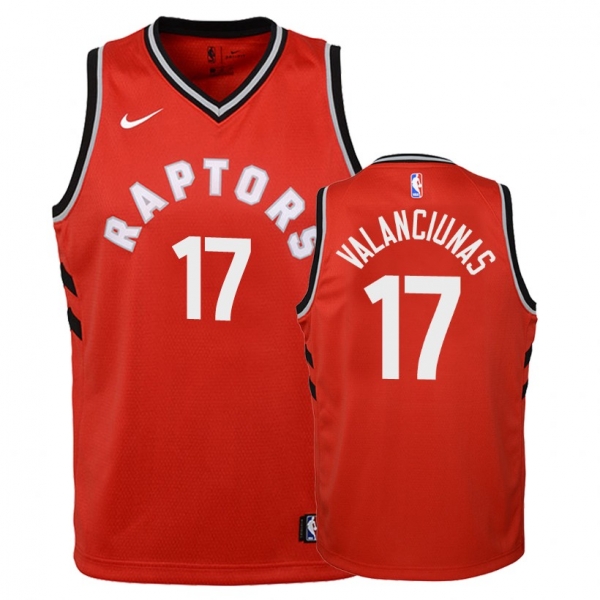 Youth Toronto Raptors Jonas Valanciunas #17 Red Icon Jersey