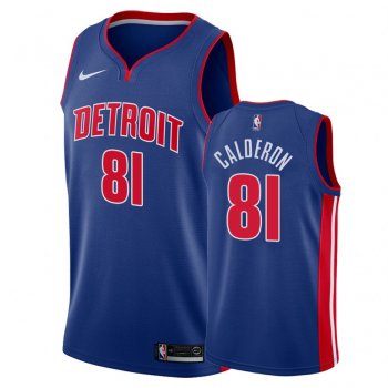 Detroit Pistons Jose Calderon #81 Blue Icon Edition Jersey