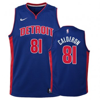 Youth Detroit Pistons #81 Jose Calderon Icon Jersey