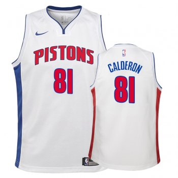 Youth Detroit Pistons #81 Jose Calderon Association Jersey