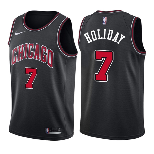 Chicago Bulls Justin Holiday #7 Black Statement Jersey