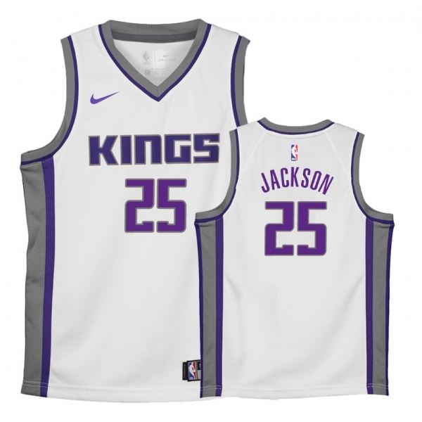 Youth Sacramento Kings Justin Jackson #25 White Association Jersey