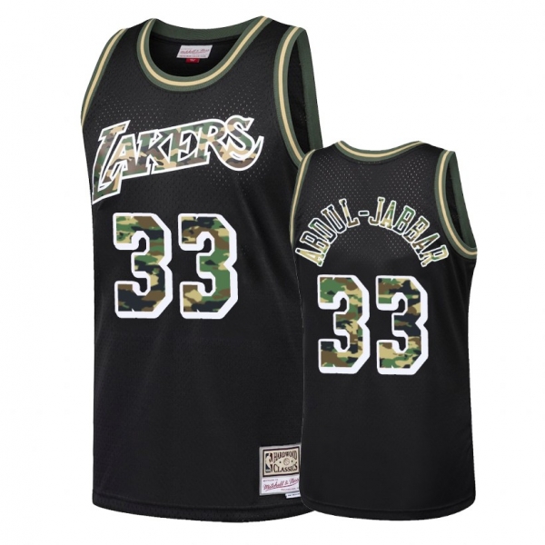 Los Angeles Lakers #33 Kareem Abdul-Jabbar Straight Fire Jersey