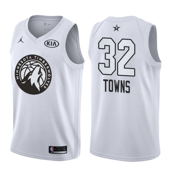 2018 All-Star Minnesota Timberwolves Karl-Anthony Towns #32 White Jersey