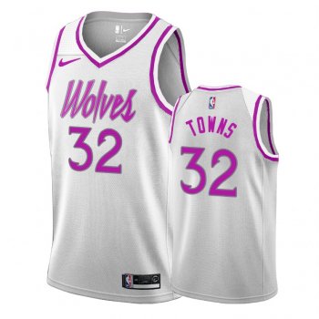 Minnesota Timberwolves Karl-Anthony Towns White-Purple Earned Edition Jersey