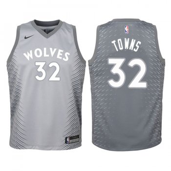 Youth Minnesota Timberwolves Karl-Anthony Towns #32 Gray City Edition Jersey