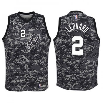 Youth San Antonio Spurs Kawhi Leonard #2 Camo City Edition Jersey