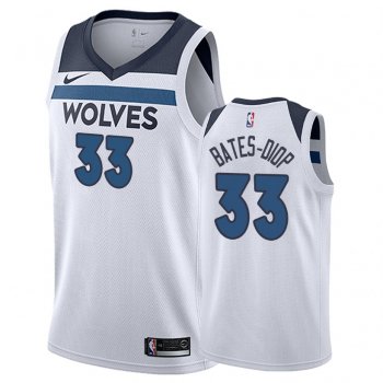 Minnesota Timberwolves Keita Bates-Diop #33 White Association Jersey