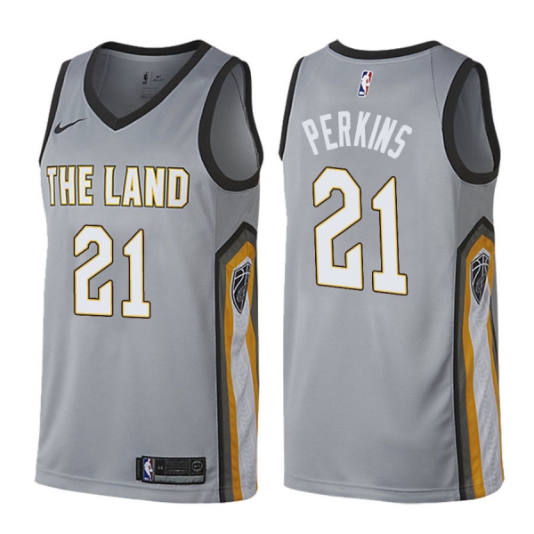 Cleveland Cavaliers Kendrick Perkins #21 Gray The Land City Edition Jersey