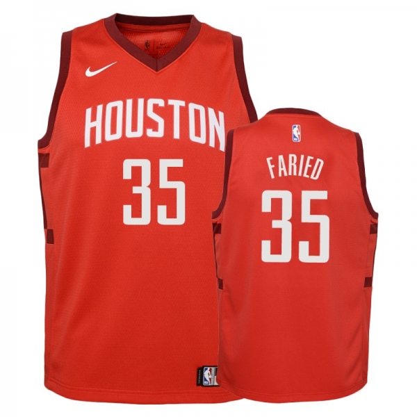 Youth Houston Rockets #35 Kenneth Faried Earned Jersey