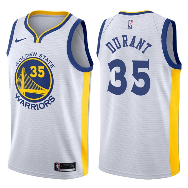 Golden State Warriors Kevin Durant #35 White 2017-18 Association Jersey